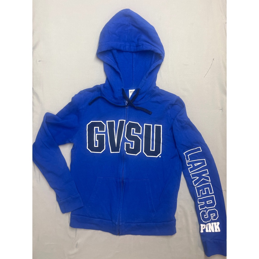Victoria's Secret PINK GVSU Lakers Full Zip Hoodie Blue XS Grand Valley State